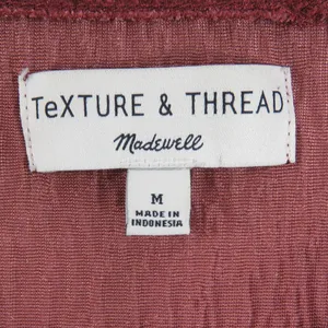 Madewell Texture & Thread Crinkle Velvet Flutter Sleeve Top Dusty Burgundy Med thumbnail 5