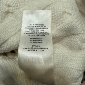 Aritzia Babaton Peggy‎ Cream Cable Knit Cropped Sweater Wool Minimal Size XL thumbnail 5