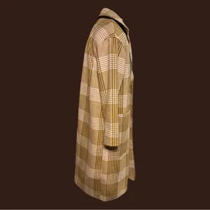 Target A New Day Winter Car Pea Coat Jacket Pink Tan Plaid Women’s Size L Large thumbnail 4
