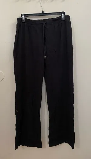 Women’s Black Drawstring Linen thumbnail 1