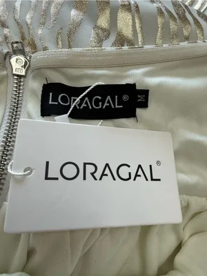 NWT Loragal Metallic Gold Animal-Print Halter Maxi Dress Gown Size Medium thumbnail 5