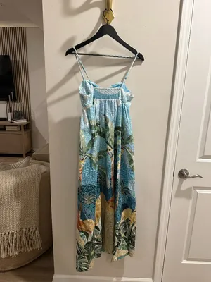 FARM RIO Rio Mosaic Cotton Maxi Dress in Rio Mosaic Multicolor Size Medium thumbnail 7