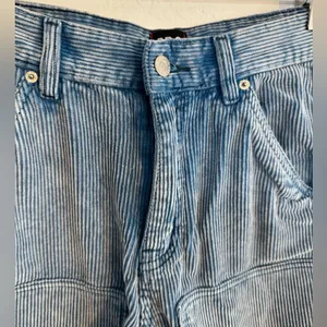 URBAN OUTFITTERS sky blue corduroy high rise carpenter cut off shorts size 27 thumbnail 2