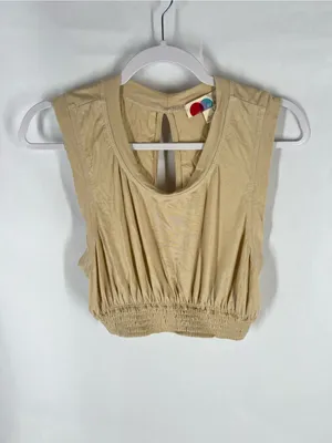 Free People FP Beach Morningside Crop Top Sable Sand Size L NWT thumbnail 2