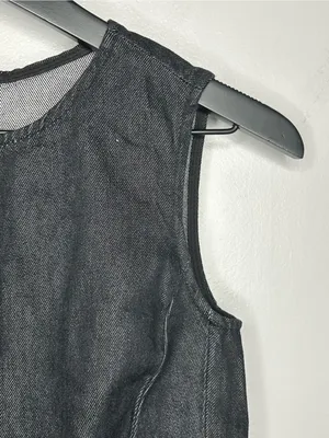Zara Side Cut Out Black Denim Dress Size S NWT thumbnail 8