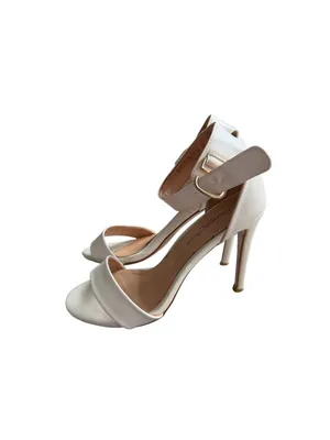 GIANVITO ROSSI White Leather Ankle Strap Heels Size 40 / US 10 thumbnail 7