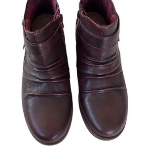 EUC Earth Brand Leather Brook Ankle Boots Garnet Size 9 thumbnail 2