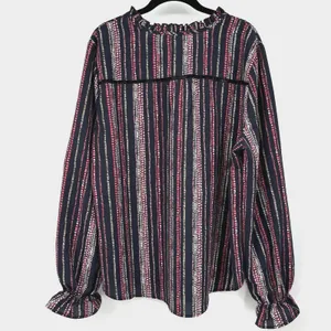 Tea Please Peasant Womens 1X Pink Black dots Balloon Sleeves Boho Blouse Top thumbnail 2