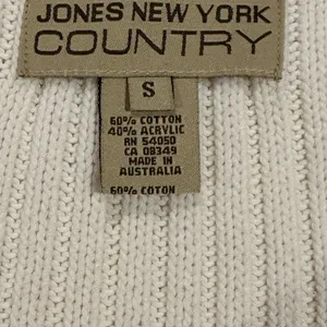 Jones New York Country Cream White Open Cable Knit Sweater Women's Small‎ Casual thumbnail 5