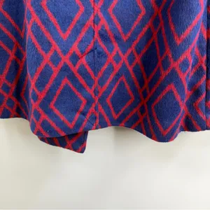 C. Wonder Geometric Diamond Print Coat Navy Red Brooch Women’s S NWOT thumbnail 8