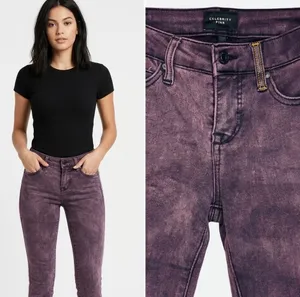 Celebrity Pink Deep Purple Low Mid Rise Skinny Ankle Jeans Denim 25 Retro 90s thumbnail 2
