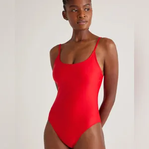 NWOT Quince Italian Cami One-Piece Swimsuit – Red, Size M thumbnail 5