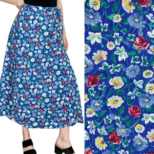 Vintage 90’s Euro Sport Blue Floral Midi Cottage Wrap Skirt thumbnail 2