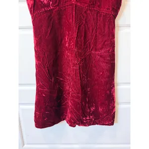 Vintage 90s TRIPP NYC Burgundy Velvet Mini Dress Medium Whimsigoth Goth thumbnail 4