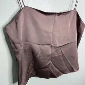 NWT Massimo Dutti Pink Strappy Satin Top Size Medium‎ thumbnail 3