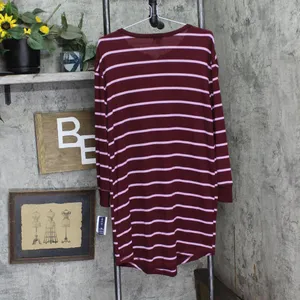 NWT GAP Womens Henley Dorm Long-Sleeve Sleepshirt G1086XDLMA Red Striped M thumbnail 3