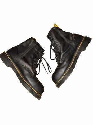 Dr. Martens Black Leather Steel-toe Lace-Up Safety Boots Size 9 thumbnail 3
