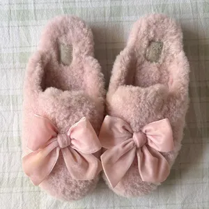 UGG Plush Addison Velvet Bow Women's Slippers in Light Pink thumbnail 1