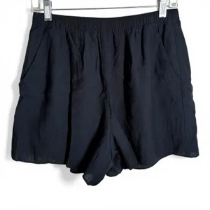 Abercrombie & Fitch M Linen-Blend Pull-On Shorts Black 3.5" inseam lightweight thumbnail 2