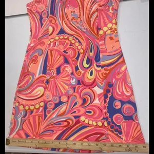 Lilly Pulitzer Multi Reef Retreat Whiting Shift Dress Stretch Terry Knit XS thumbnail 6
