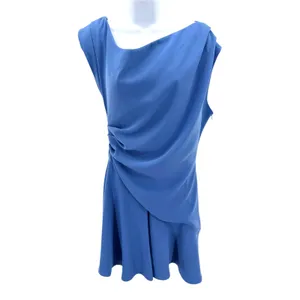 Elliatt Blue Cassini Ruched Wrap Dress M Wedding Guest Party Asymmetric Knit thumbnail 4