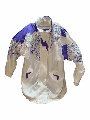 Source Unknown White and Purple Retro Track Jacket and Joggers Set thumbnail 2