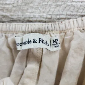 Abercrombie & Fitch Babydoll Cami Top Womens M White Brown Floral Tiered Tunic thumbnail 2