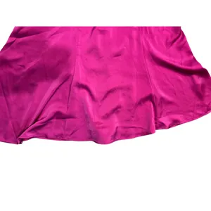 H&M Mini Baby Doll Slip Dress Ruffles Flowing Y2K Boho Satin Fuchsia SZ XL thumbnail 3