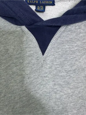 Polo Ralph Lauren Kicker Bear Cotton Hoodie Sweatshirt Football Gray Size S/M thumbnail 6