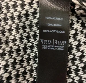 White House Black Market black white fringe poncho size M thumbnail 7