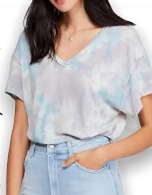 Free People All Mine Tie Dye Tee Shirt V-Neck Women's Size Small NWT New thumbnail 1