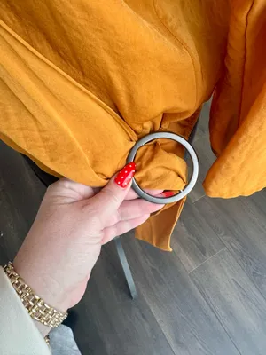 Express Mustard Yellow 3/4 Sleeve Silky Wrap Front Blouse Size Medium thumbnail 3