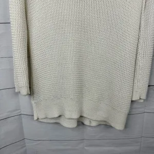 Ralph Lauren LRL Womens XL Open Knit Crochet Long Sleeve Sweater White Beachy thumbnail 4