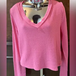 Free People NWOT We The Free Pink Crop Top with Long Sleeves, XL thumbnail 4