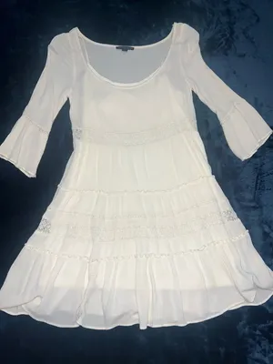 American Eagle Outfitters Cream Scoop-Neck dress thumbnail 1