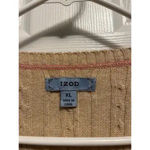 IZOD Tan Cable Knit Crewneck Sweater Sz. XL. thumbnail 5