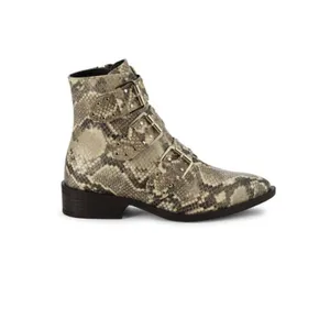 STEVEN NEW YORK Beige Snake‎ Buckle Accent Studded Hazan Almond Toe Block Heel thumbnail 2