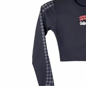 Civil Regime x Harley Quinn "Harlequin" Checkered Long Sleeve Crop Top NEW Small thumbnail 6
