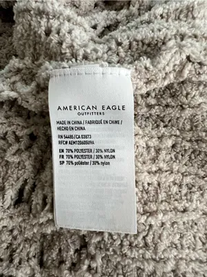 American Eagle Outfitters Open-Knit Cream Crewneck Sweater thumbnail 6