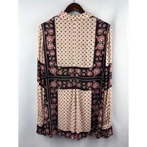 Women’s Free People Large Beige Paisley Patterned Blouse thumbnail 3