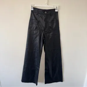 Zara The Marine Straight Faux Leather Pants US Size O thumbnail 7