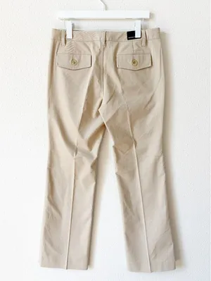 Banana Republic Cotton Straight Leg Trousers Chino Neutral Size 10 thumbnail 2