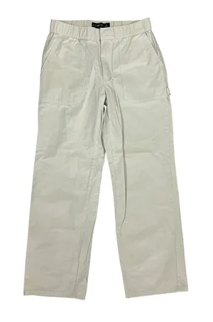 Lioness Cream Cotton Straight Leg Utility Pants Minimalist Small‎ thumbnail 1
