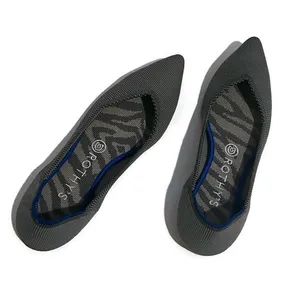 Rothy's Charcoal Gray and Blue Trim Pointy Women's Flats Size 8 thumbnail 7