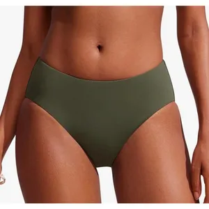 CRZ YOGA Mid Waisted Bikini Bottoms Dark Olive Size S (4-6) New With Tags thumbnail 1