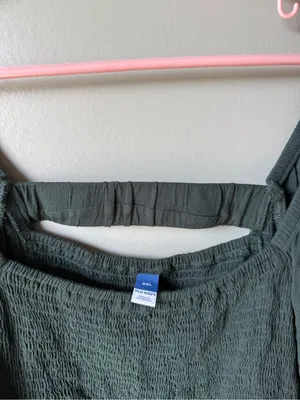 Old Navy Women’s Smocked Peplum Blouse Puff Sleeve Cottagecore Boho Fairy Green XXL thumbnail 4