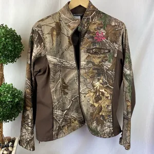 Realtree Brown Camouflage Long Sleeve Zip Up Athletic Outdoor Jacket L thumbnail 2