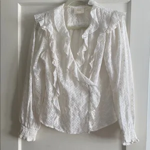 Maeve by Anthropologie, Laila Ruffle Blouse, 8 thumbnail 3