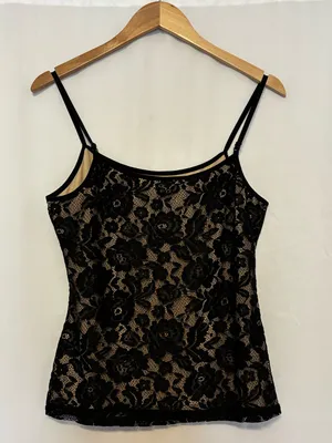 Venus Black Lace Camisole Office Siren Whimsy Goth Mob Wife Indie Sleaze size M thumbnail 3