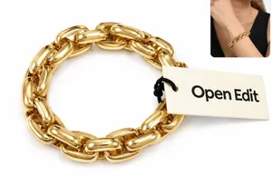 Nordstrom $35 Open Edit Bracelet Gold Chunky Oval Link Chain Statement stretch thumbnail 1